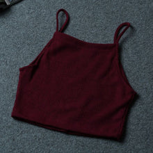 Women Crop Top Sexy  Camis Solid Knitted Vest Sleeveless Tank Tops Cropped J4U66
