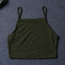 Women Crop Top Sexy  Camis Solid Knitted Vest Sleeveless Tank Tops Cropped J4U66