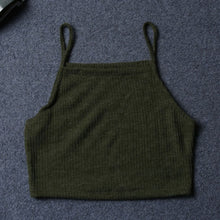 Women Crop Top Sexy  Camis Solid Knitted Vest Sleeveless Tank Tops Cropped J4U66