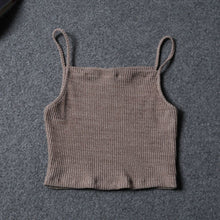 Women Crop Top Sexy  Camis Solid Knitted Vest Sleeveless Tank Tops Cropped J4U66