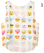 Women Crop Tops 3D Print Tops Sleeveless Vest Girls Tank Cropped Casual Thin Loose Blouse Camis J4U66