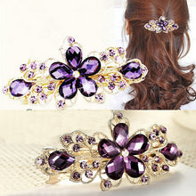 Women Crystal Flower Rhinestone Hair Pins Hairpins Clip Barrette Twinkling Hairpin Tiara Hair Accessories J4U66