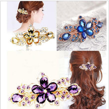 Women Crystal Flower Rhinestone Hair Pins Hairpins Clip Barrette Twinkling Hairpin Tiara Hair Accessories J4U66