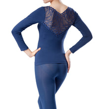 Women Deep V Neck Warm Thermal Underwear Long Johns Set Tops Pant Pajama Sets  J4U66