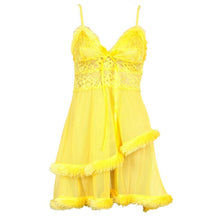 Women Double-layer Sleepwear Nightgown+G-string Sexy Feminine Nightie Sexy Lace Casual Ladies Sleepwear Nightdress J4U66