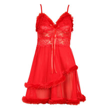 Women Double-layer Sleepwear Nightgown+G-string Sexy Feminine Nightie Sexy Lace Casual Ladies Sleepwear Nightdress J4U66
