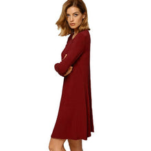 Women DressesWomen Long Sleeve O-Neck Dress Casual Loose Dresses Plus size Dress J4U66