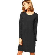 Women DressesWomen Long Sleeve O-Neck Dress Casual Loose Dresses Plus size Dress J4U66
