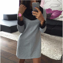 Women Dresses Bodycon Long Sleeve High Neck Backs Splicing Dress J4U66
