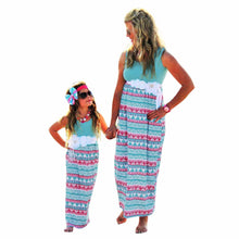 Women Dresses Sexy Elegant Party VStriped Long Maxi Dress Fashion Women Girls Dress Family Clothes J4U66