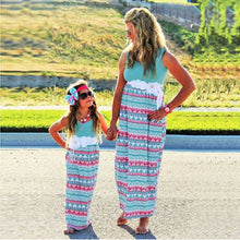 Women Dresses Sexy Elegant Party VStriped Long Maxi Dress Fashion Women Girls Dress Family Clothes J4U66