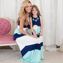 Women Dresses Sexy Elegant Party VStriped Long Maxi Dress Fashion Women Girls Dress Family Clothes J4U66