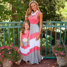 Women Dresses Sexy Elegant Party VStriped Long Maxi Dress Fashion Women Girls Dress Family Clothes J4U66