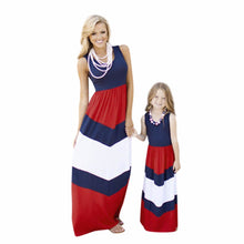 Women Dresses Sexy Elegant Party VStriped Long Maxi Dress Fashion Women Girls Dress Family Clothes J4U66