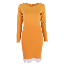 women elegant bodycon dress fits tight lace stitching slim bottoming dresses vestidos J4U66