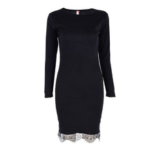women elegant bodycon dress fits tight lace stitching slim bottoming dresses vestidos J4U66