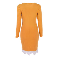 women elegant bodycon dress fits tight lace stitching slim bottoming dresses vestidos J4U66