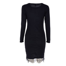 women elegant bodycon dress fits tight lace stitching slim bottoming dresses vestidos J4U66