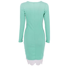 women elegant bodycon dress fits tight lace stitching slim bottoming dresses vestidos J4U66