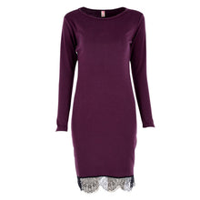 women elegant bodycon dress fits tight lace stitching slim bottoming dresses vestidos J4U66