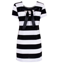 Women Elegant Dress Short Sleeve Bowknot Backless Dresses Bodycon Slim Fit Striped Vestidos LY5 J4U66