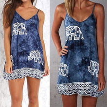 Women Elephant Print Cami Dress Floral Ethnic Casual Dresses Boho Gypsy Sunflower Animal vestidos femininos vestido de festa J4U66