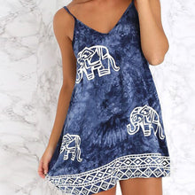 Women Elephant Print Cami Dress Floral Ethnic Casual Dresses Boho Gypsy Sunflower Animal vestidos femininos vestido de festa J4U66