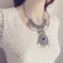 Women 51CM Double Chain Coin Statement Necklace Jewelry S Women Bohemian Festival Necklace J4U66