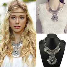 Women 51CM Double Chain Coin Statement Necklace Jewelry S Women Bohemian Festival Necklace J4U66