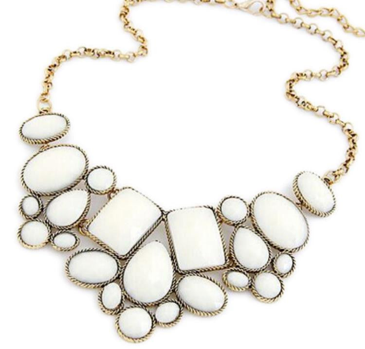 Women Designer Chain Choker Vintage Big Resin Necklace Bib Statement Necklaces & Pendants Women Collar Necklace J4U66