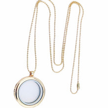Women Float Locket Necklace Glass Float Charms Memory Locket Pendant Chain Necklace J4U66