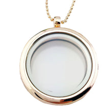 Women Float Locket Necklace Glass Float Charms Memory Locket Pendant Chain Necklace J4U66