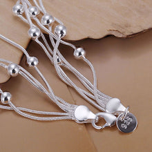 Women Jewelry Bracelet Five Lines Bead Jewelry Silver Plated Romantic Bracelet 20cm J4U66
