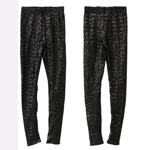 women sequin stretchy leggings bling paillette slim legging pencil pants 3 colors J4U66