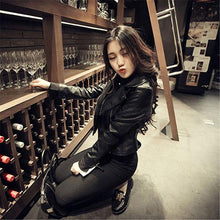 women slim biker motorcycle pu soft leather zipper jacket coat outerwear J4U66