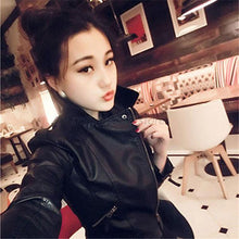 women slim biker motorcycle pu soft leather zipper jacket coat outerwear J4U66