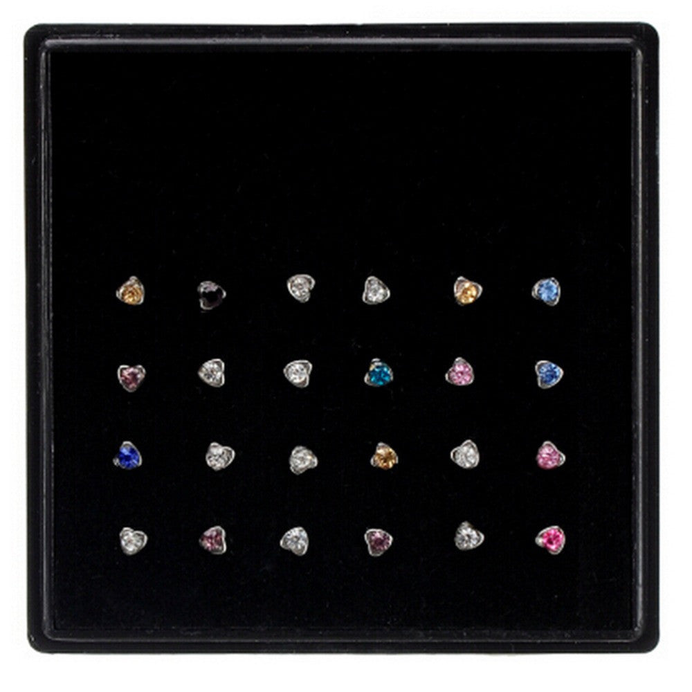Women Star Nose Ring Bone Stud Body Piercing Jewelry 24Pcs Arrive Stainless Steel Crystal Nose Ring J4U66