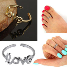 Women Toe Ring Delicate Celebrity Simple Love Letters Open Adjustable Foot Beach Jewelry J4U66