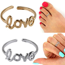 Women Toe Ring Delicate Celebrity Simple Love Letters Open Adjustable Foot Beach Jewelry J4U66