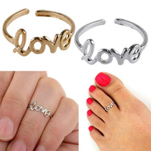 Women Toe Ring Delicate Celebrity Simple Love Letters Open Adjustable Foot Beach Jewelry J4U66