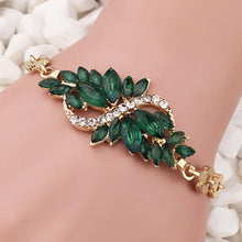 Women Fasion Jewelry S 18K Gold Plated Crystal Bracelet Bangle For Women Leaf Shape Charm Bangle J4U66
