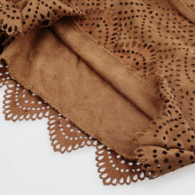 women faux suede shorts retro lace up hollow out zipperclosure sexy women shorts feminino brown J4U66