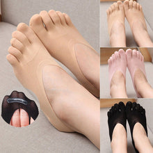 Women Low Cut Five Finger Toe Socks Invisible Socks Sock Slippers Shallow Mouth Sock Solid Color Lace Antiskid J4U66