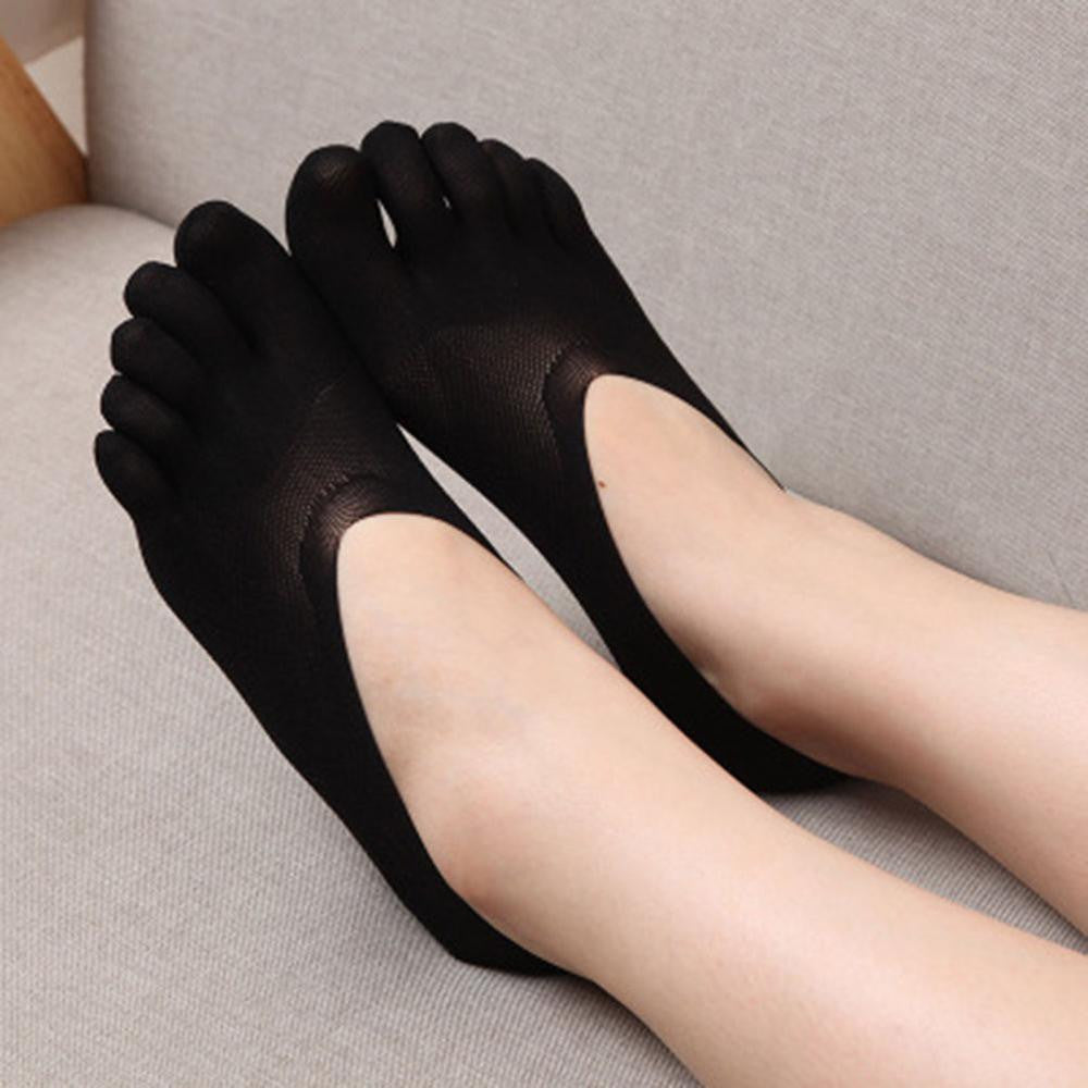 Women Low Cut Five Finger Toe Socks Invisible Socks Sock Slippers Shallow Mouth Sock Solid Color Lace Antiskid J4U66