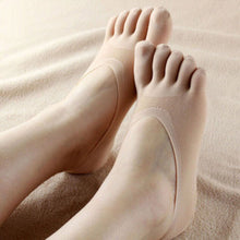 Women Low Cut Five Finger Toe Socks Invisible Socks Sock Slippers Shallow Mouth Sock Solid Color Lace Antiskid J4U66