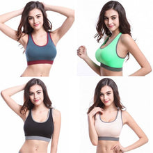 Women Fitness Stretch Workout Tank Tops Bras Racerback Padded S Bra  J4U66
