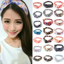 women floral turban twist headband head wrap twisted knotted knot hair band candy hairband J4U66