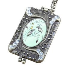 Women Flower Enamel Crystal Bird Diamante Copper Charm Chain Rhinestone Locket Gift Long Necklaces Pendants Vintage Necklace J4U66