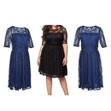 Women Flower black blue Lace Dress knee length women hollow lace dresses claret O Neck Solid Sexy Club Party Vestido De Festa J4U66