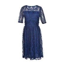Women Flower black blue Lace Dress knee length women hollow lace dresses claret O Neck Solid Sexy Club Party Vestido De Festa J4U66